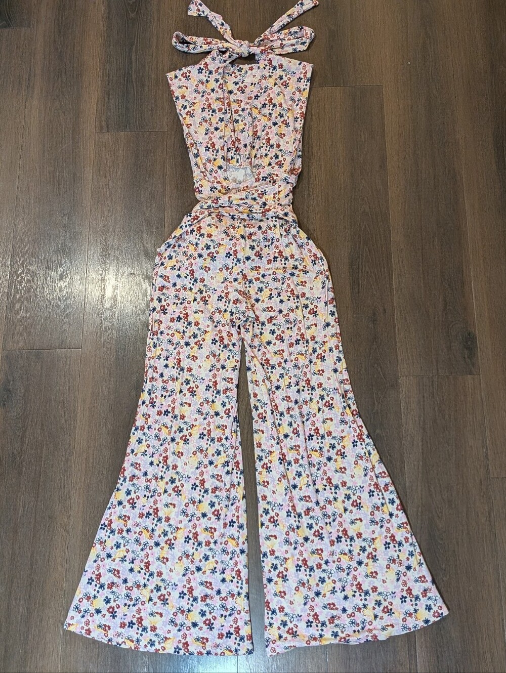 Free People sz. XS floral mock neck jumpsuit